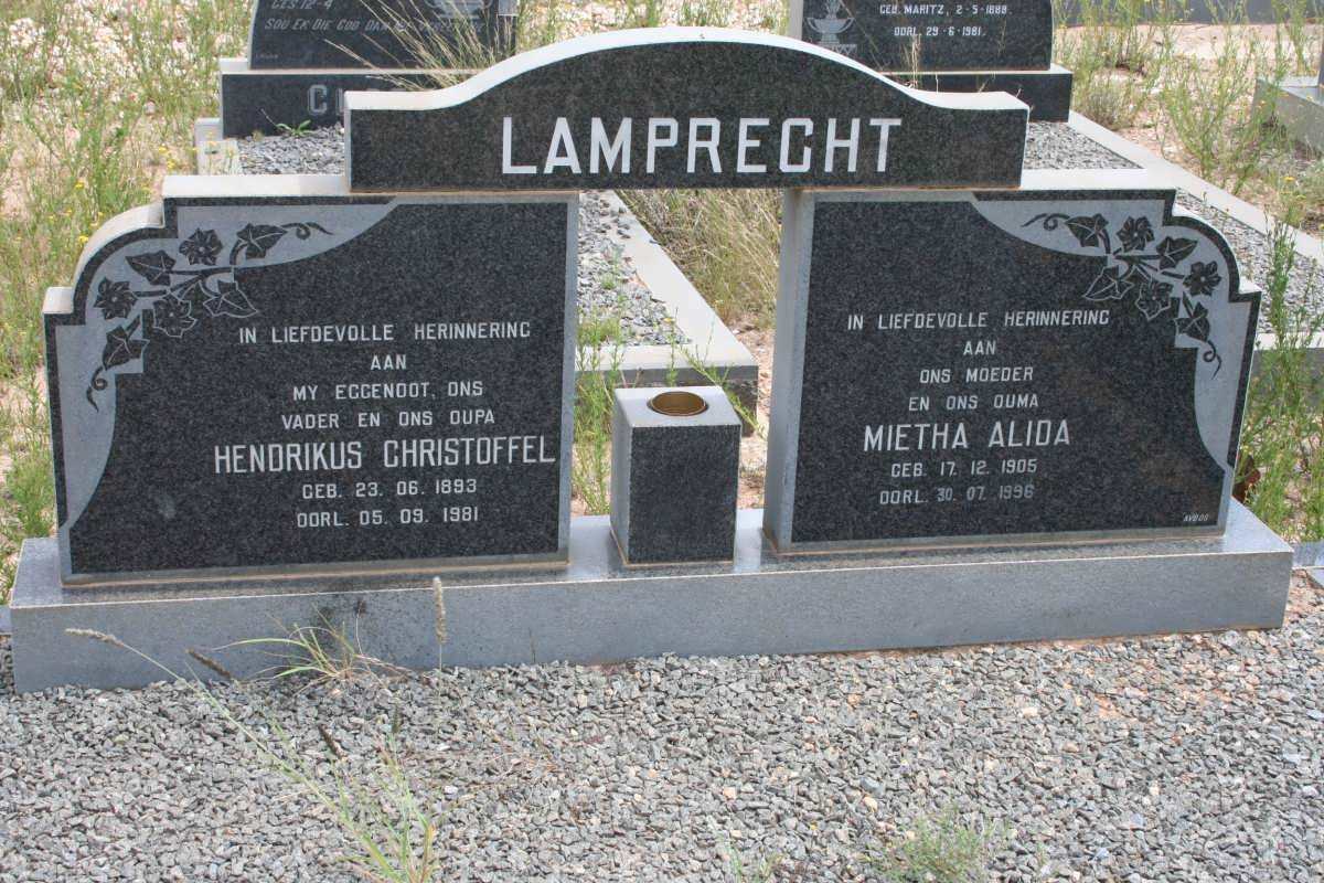 LAMPRECHT Hendrikus Christoffel 1893-1981 &amp; Mietha Alida 1905-1996