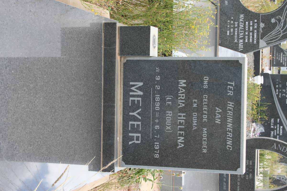 MEYER Maria Helena nee ROUX 1890-1978