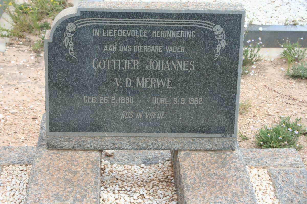 MERWE Gottlieb Johannes, v.d. 1890-1962