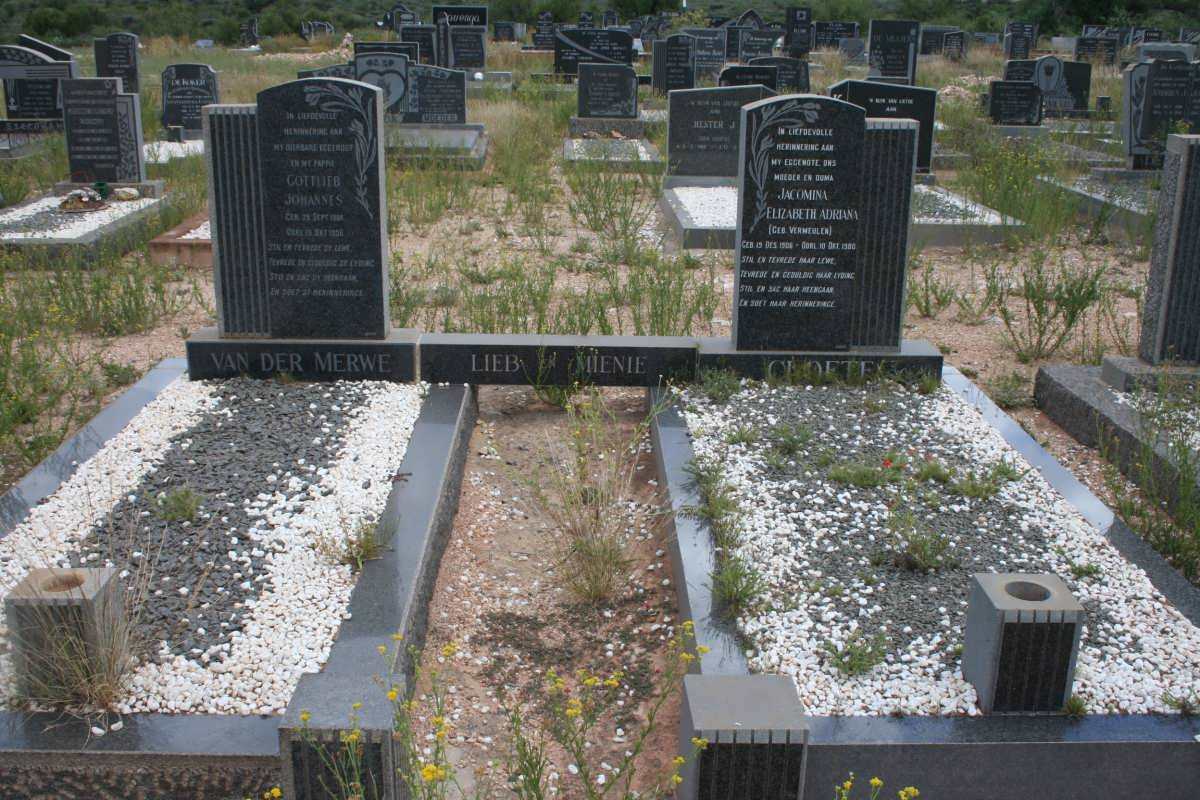 MERWE Gottlieb Johannes, v.d. 1904-1956 &amp; Jacomina Elizabeth Adriana CLOETE nee VERMEULEN 1906-1980