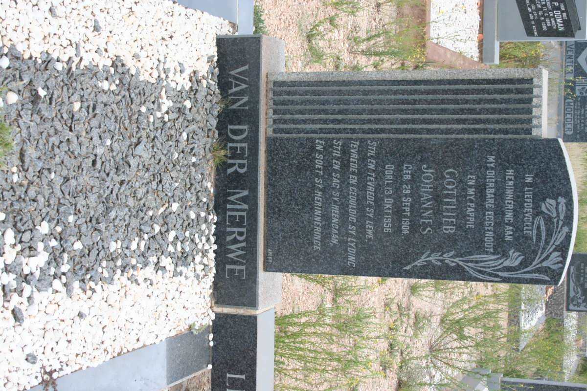MERWE Gottlieb Johannes, van der 1904-1956