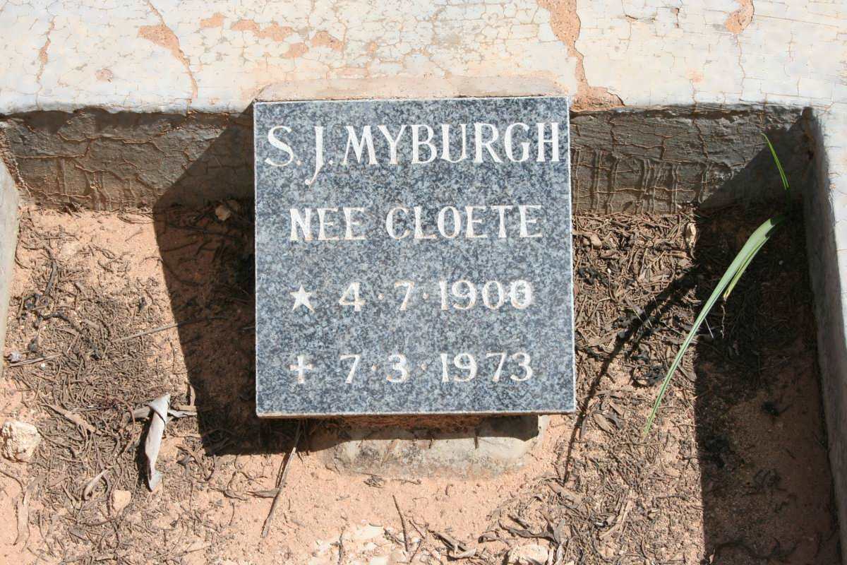 MYBURGH S.J. nee CLOETE 1900-1973
