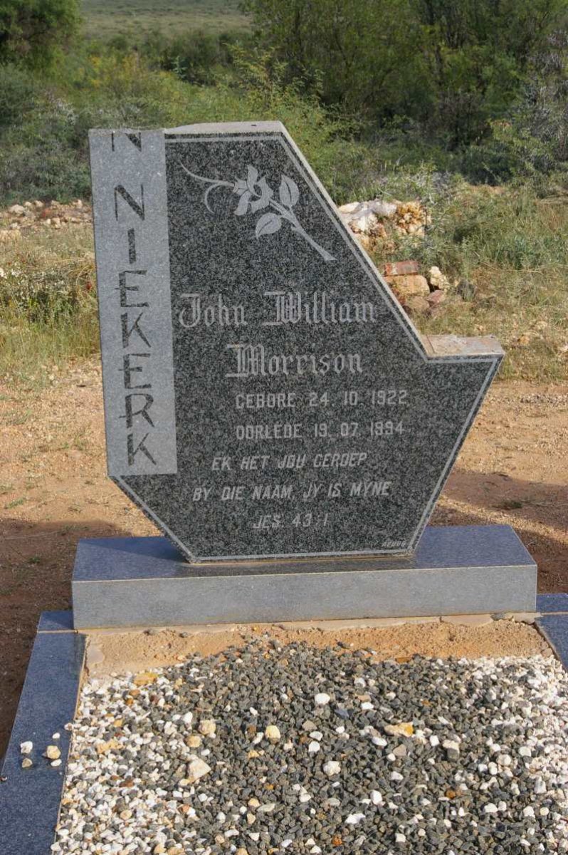 NIEKERK John William Morrison, van 1922-1994