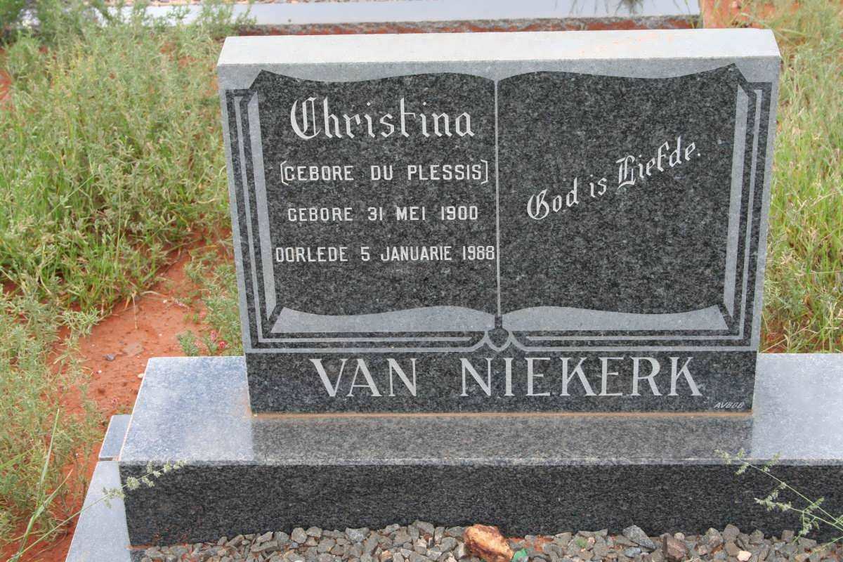 NIEKERK Christina, van nee DU PLESSIS 1900-1988