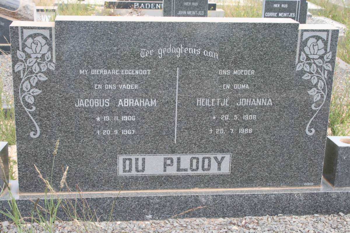 PLOOY Jacobus Abraham, du 1906-1967 &amp; Heiletjé Johanna 1908-1988