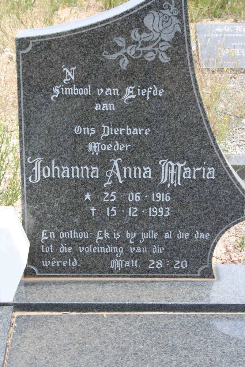PLESSIS  Johanna Anna Maria, du 1916-1993