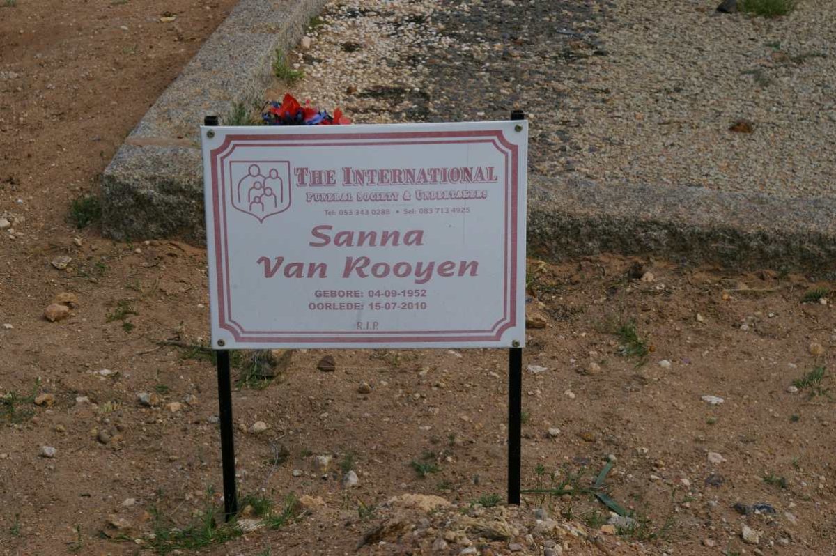 ROOYEN Sanna, van 1952-2010