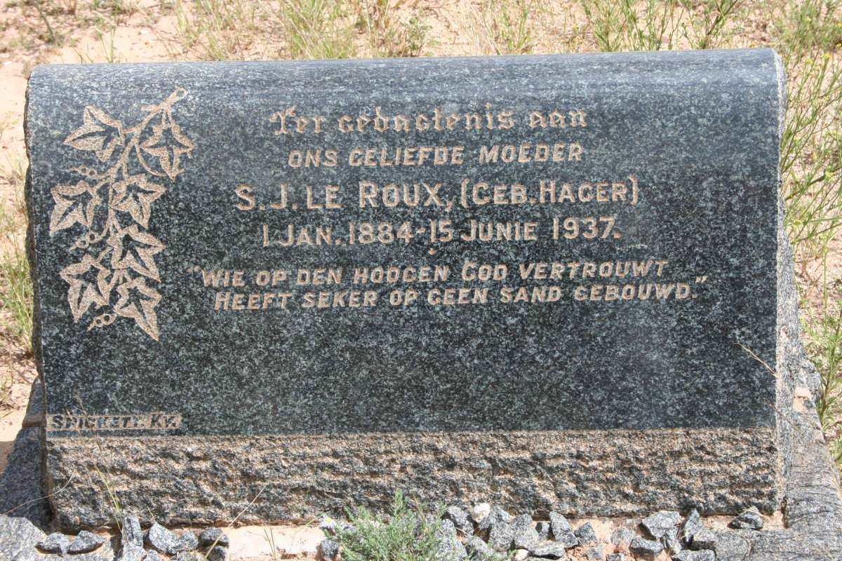 ROUX S.J., le nee HAGER 1884-1937