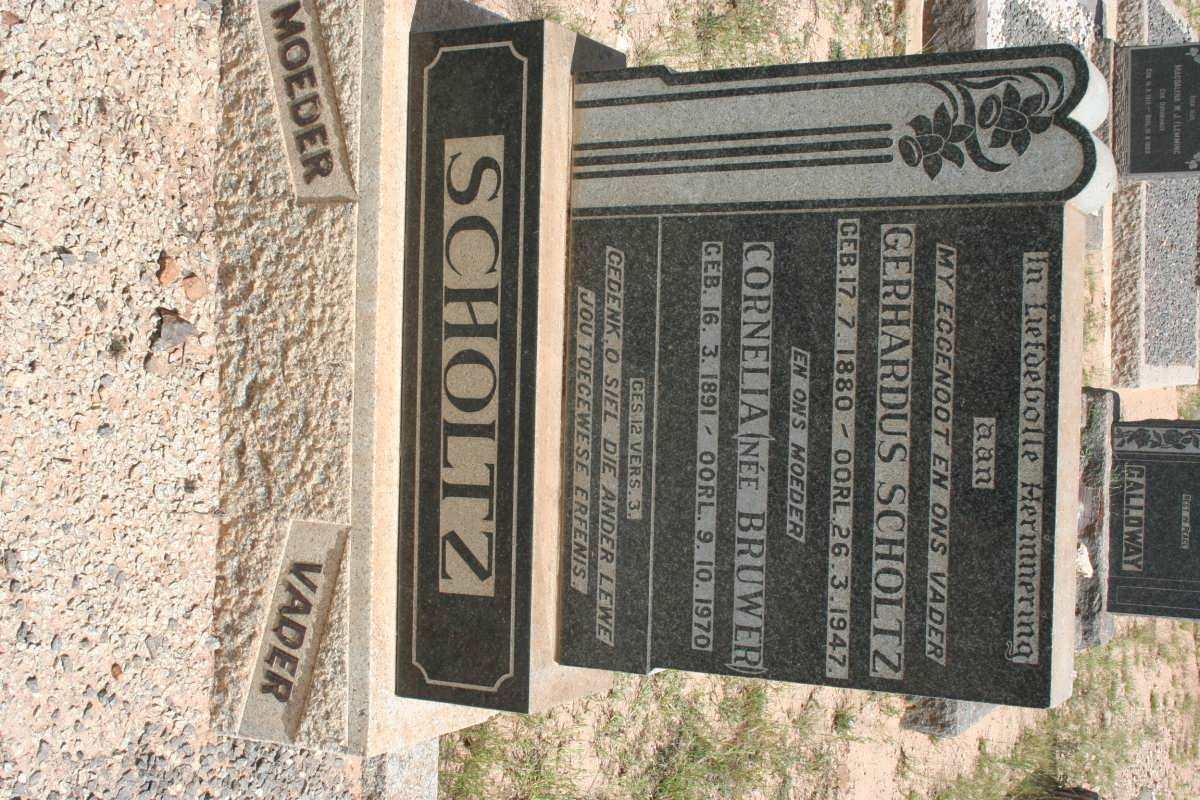 SCHOLTZ Gerhardus 1880 -1947 &amp; Cornelia BRUWER 1891-1970