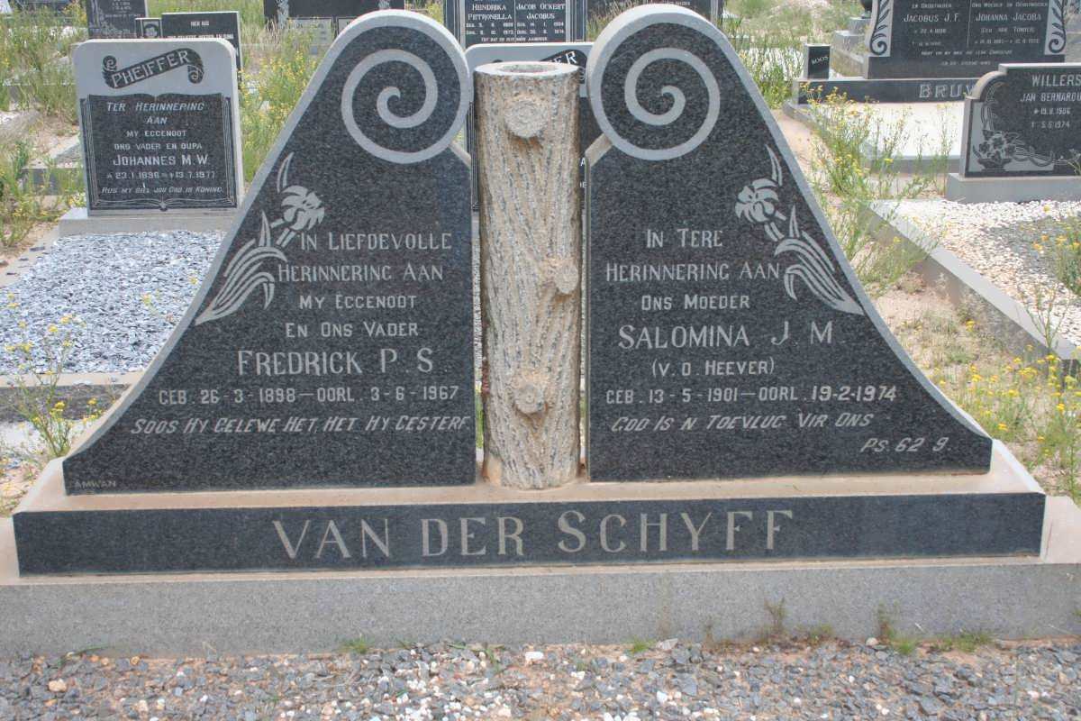 SCHYFF Fredrick P.S., van der 1898-1967 &amp; Salomina J.M. V.D. HEEVER 1901-1974