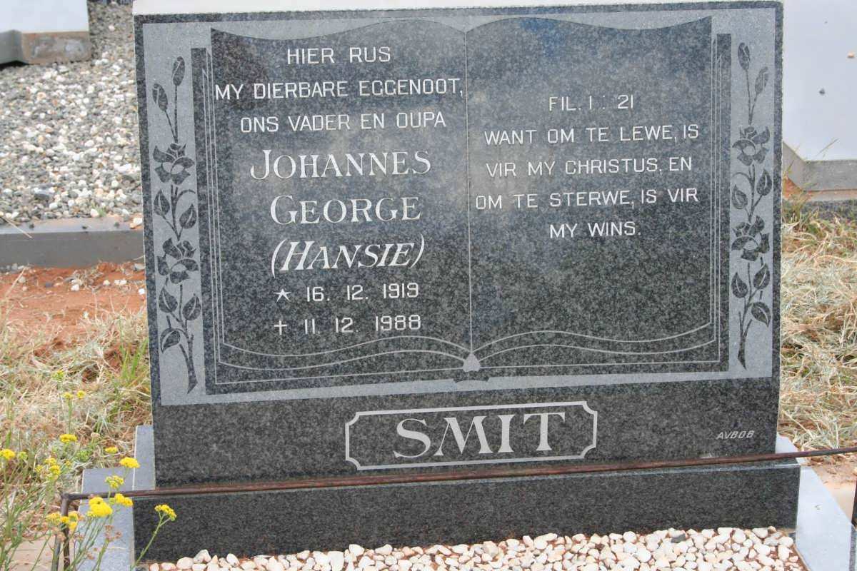 SMIT Johannes George 1919-1988