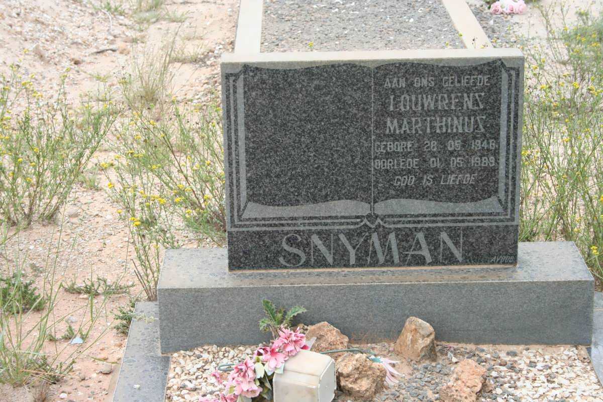 SNYMAN Louwrens Marthinus 1948-1989