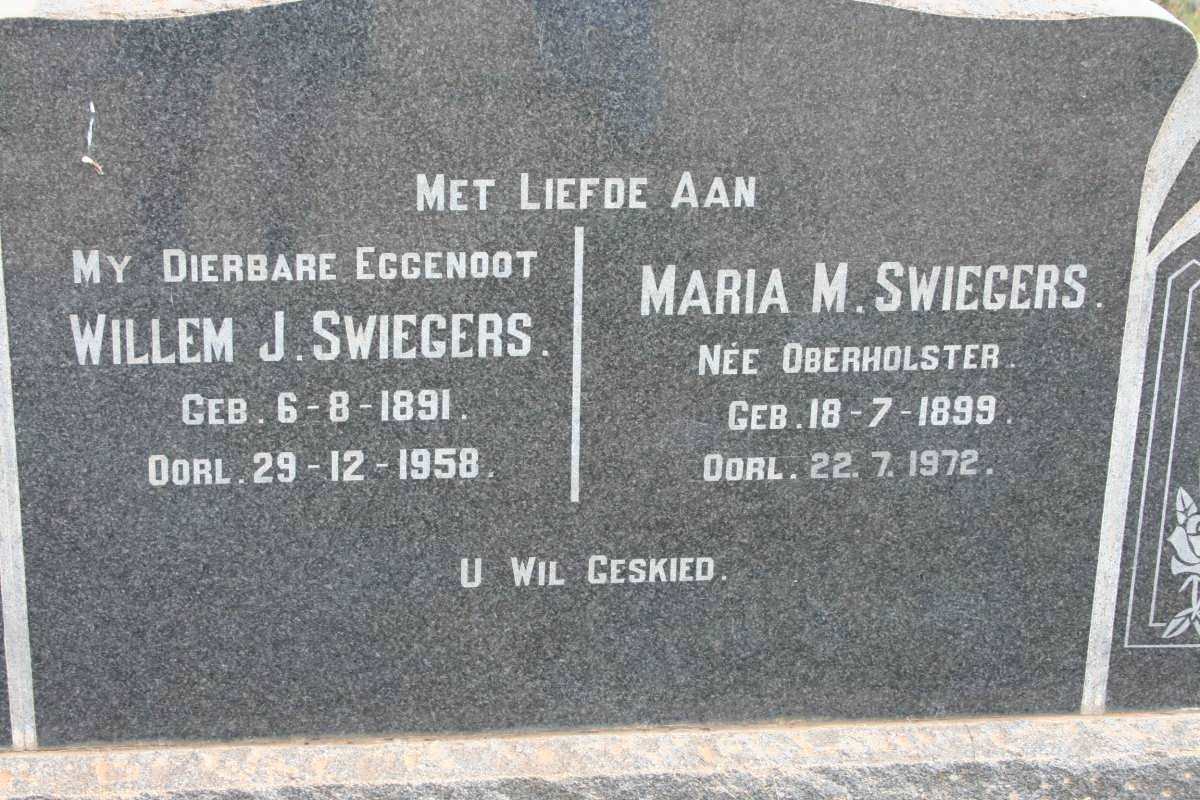 SWIEGERS Willem J. 1891-1958 &amp; Maria M. OBERHOLSTER 1899-1972