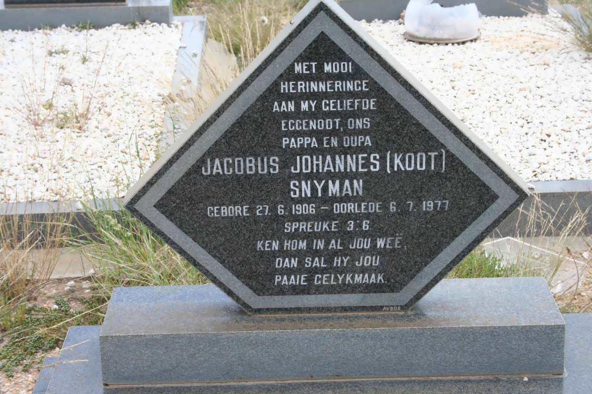 SNYMAN Jacobus Johannes 1906-1977