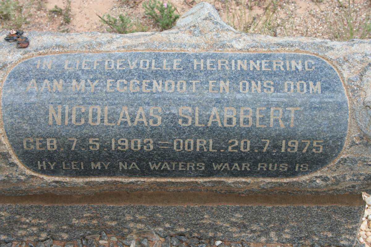 SLABBERT Nicolaas 1903-1975
