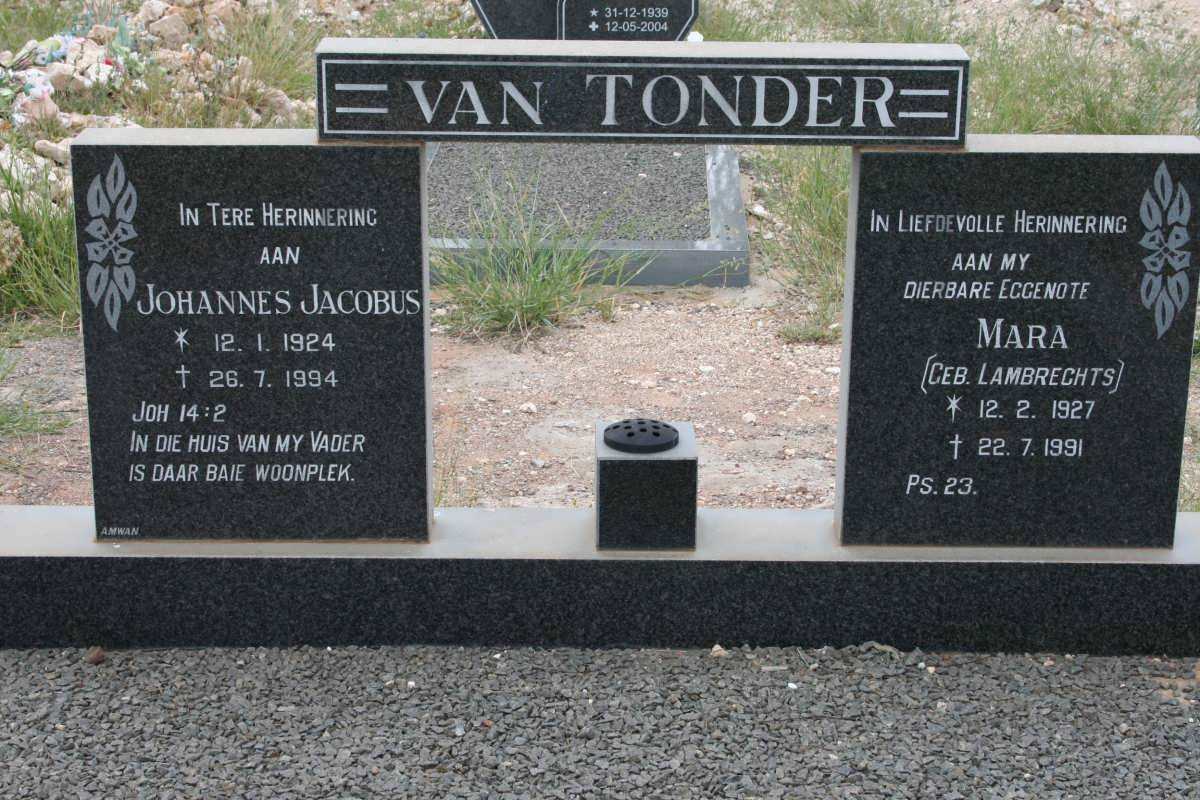TONDER Johannes Jacobus, van 1924-1994 &amp; Mara LAMBRECHTS 1927-1991