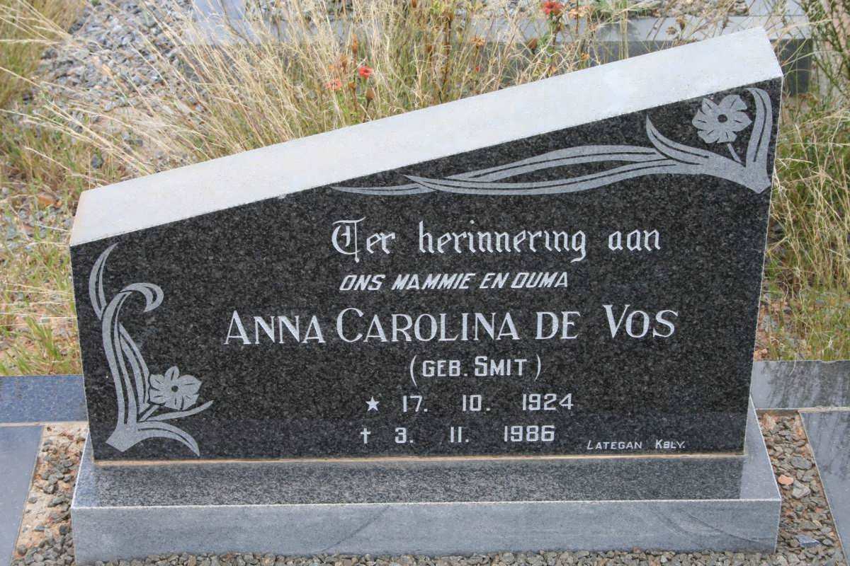 VOS Anna Carolina, de nee SMIT 1924-1986