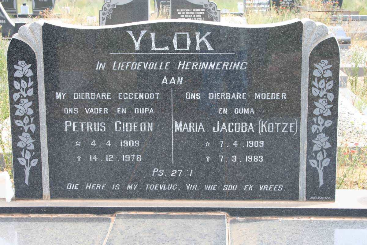 VLOK Petrus Gideon 1909-1978 &amp; Maria Jacoba KOTZE 1909-1983