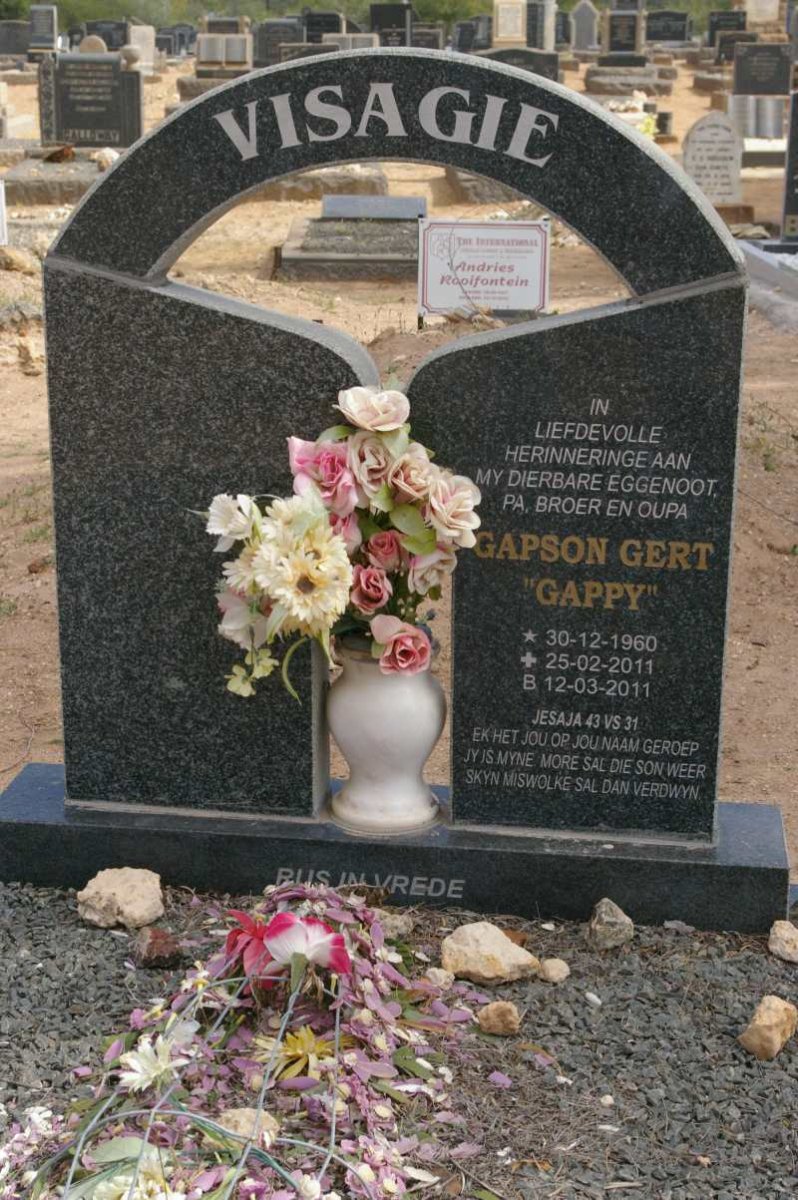 VISAGIE Gapson Gert 1960-2011