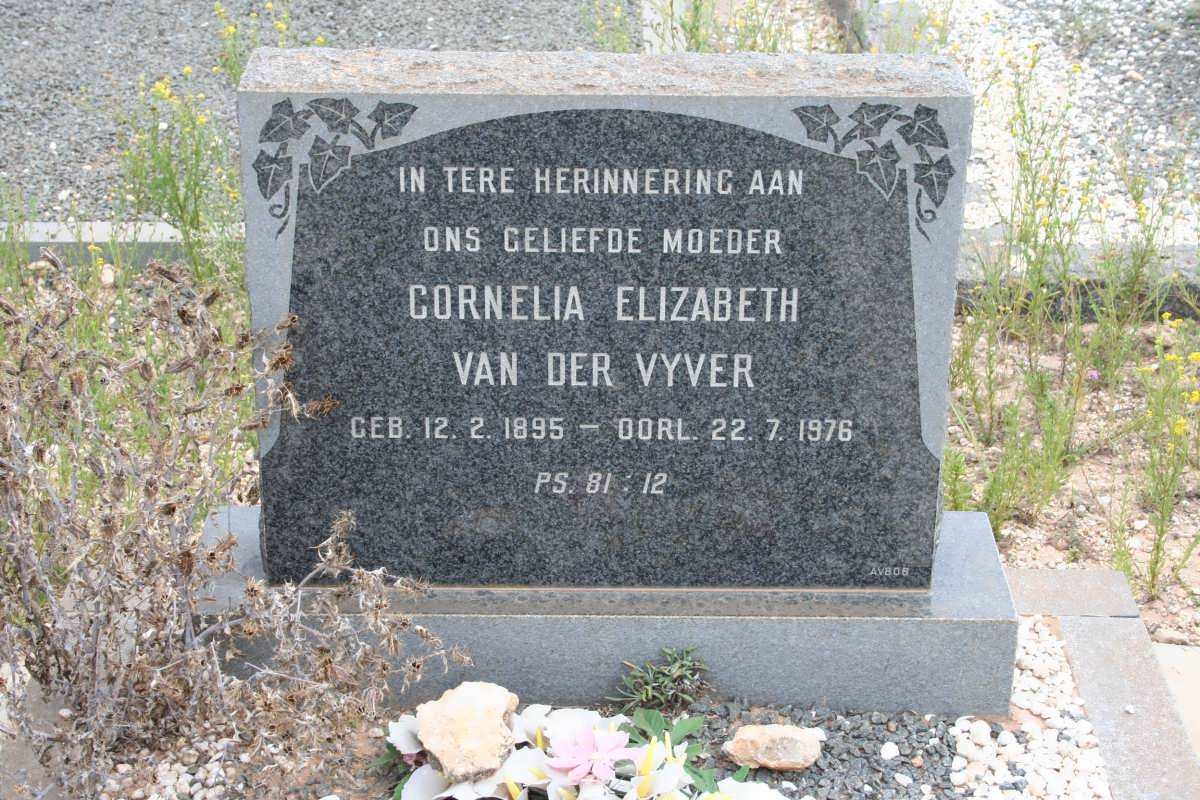 VYVER Cornelia Elizabeth, van der 1895-1976