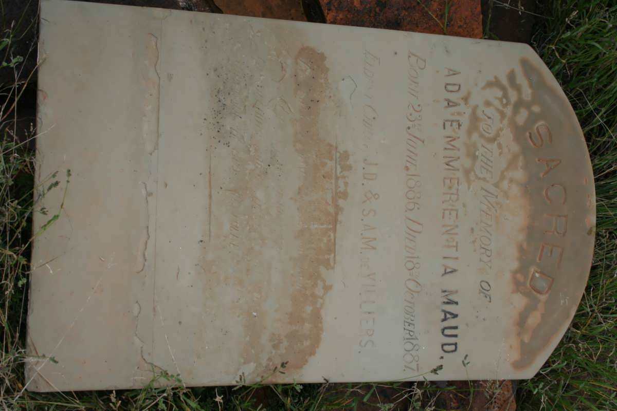 VILLIERS Ada Emmerentia Maud, de 1886-1887