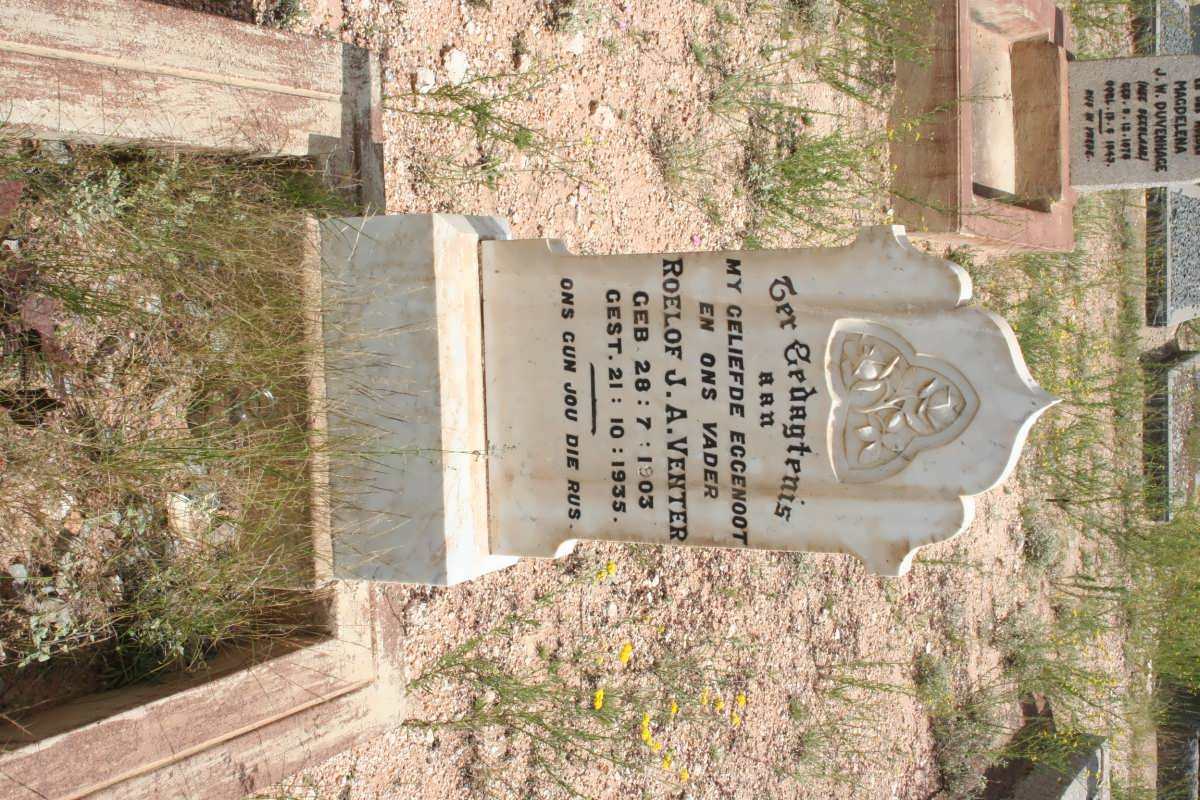 VENTER Roelof  J.A. 1903-1935