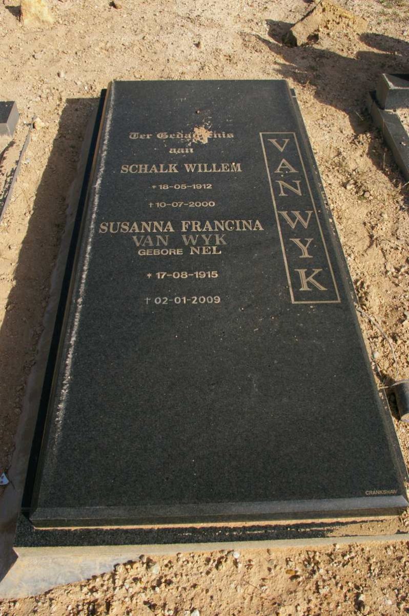 WYK Schalk Willem, van 1912-2000 &amp; Susanna Francina NEL 1915-2009