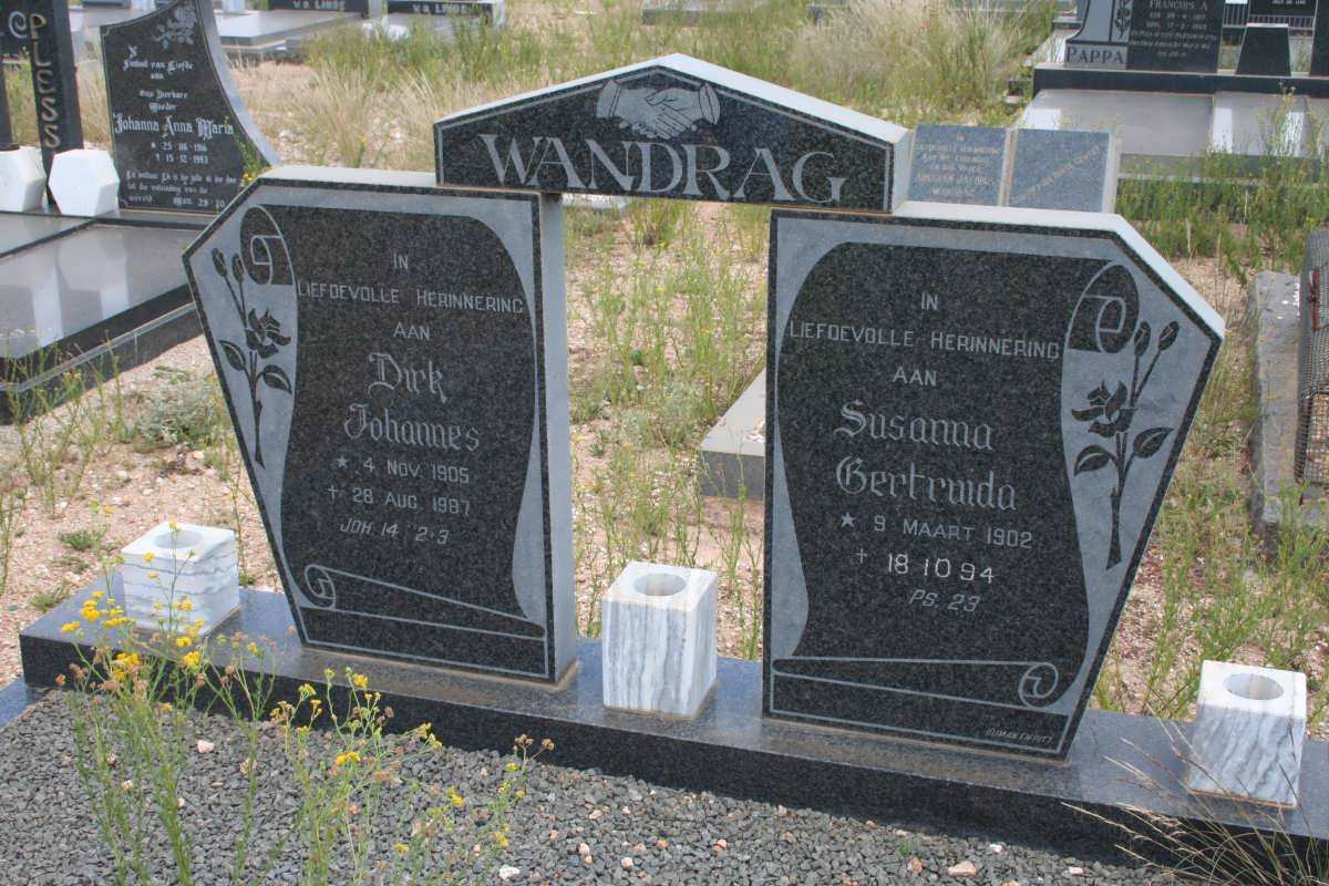 WANDRAG Dirk Johannes 1905-1987 &amp; Susanna Gertruida 1902-1994