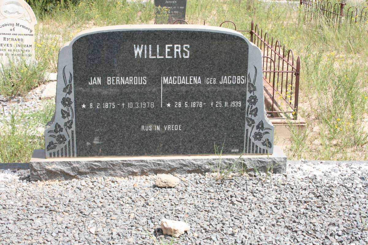 WILLERS Jan Bernardus 1875-1978 &amp; Magdalena JACOBS 1878-1939