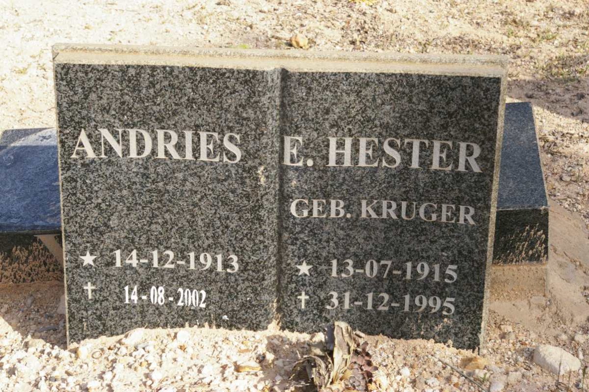 WYK Andries, van 1913-2002 &amp; E. Hester KRUGER 1915-1995