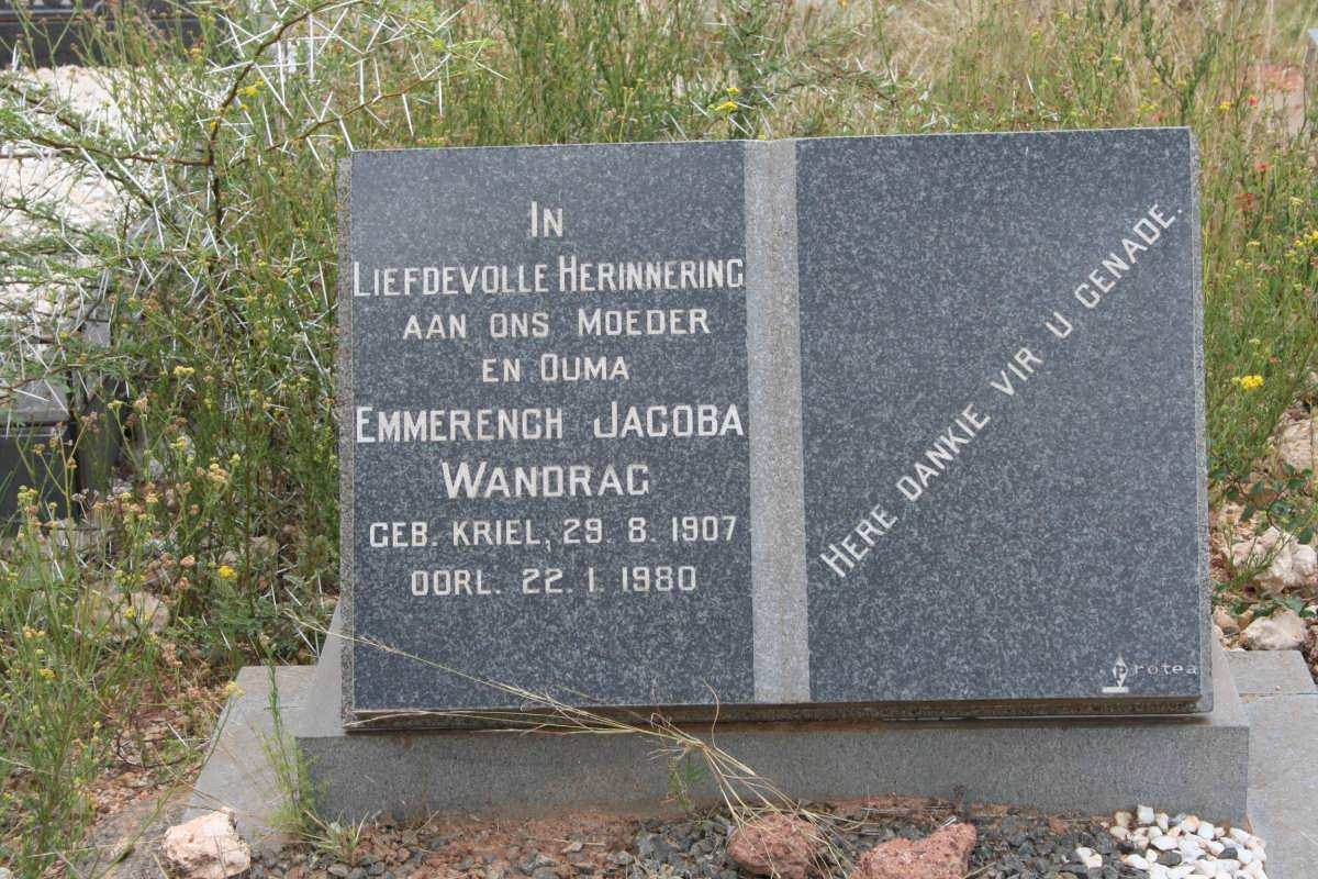 WANDRAG Emmerench Jacoba nee KRIEL 1907-1980