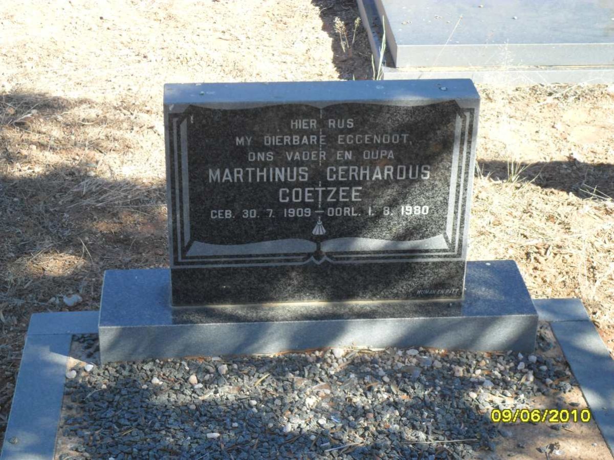 COETZEE Marthinus Gerhardus 1909-1980