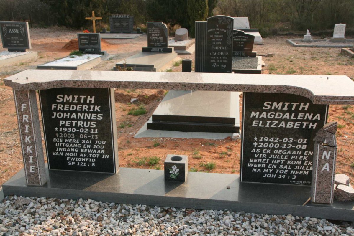SMITH Frederik Johannes Petrus 1930-2003 &amp; Magdalena Elizabeth 1942-2000