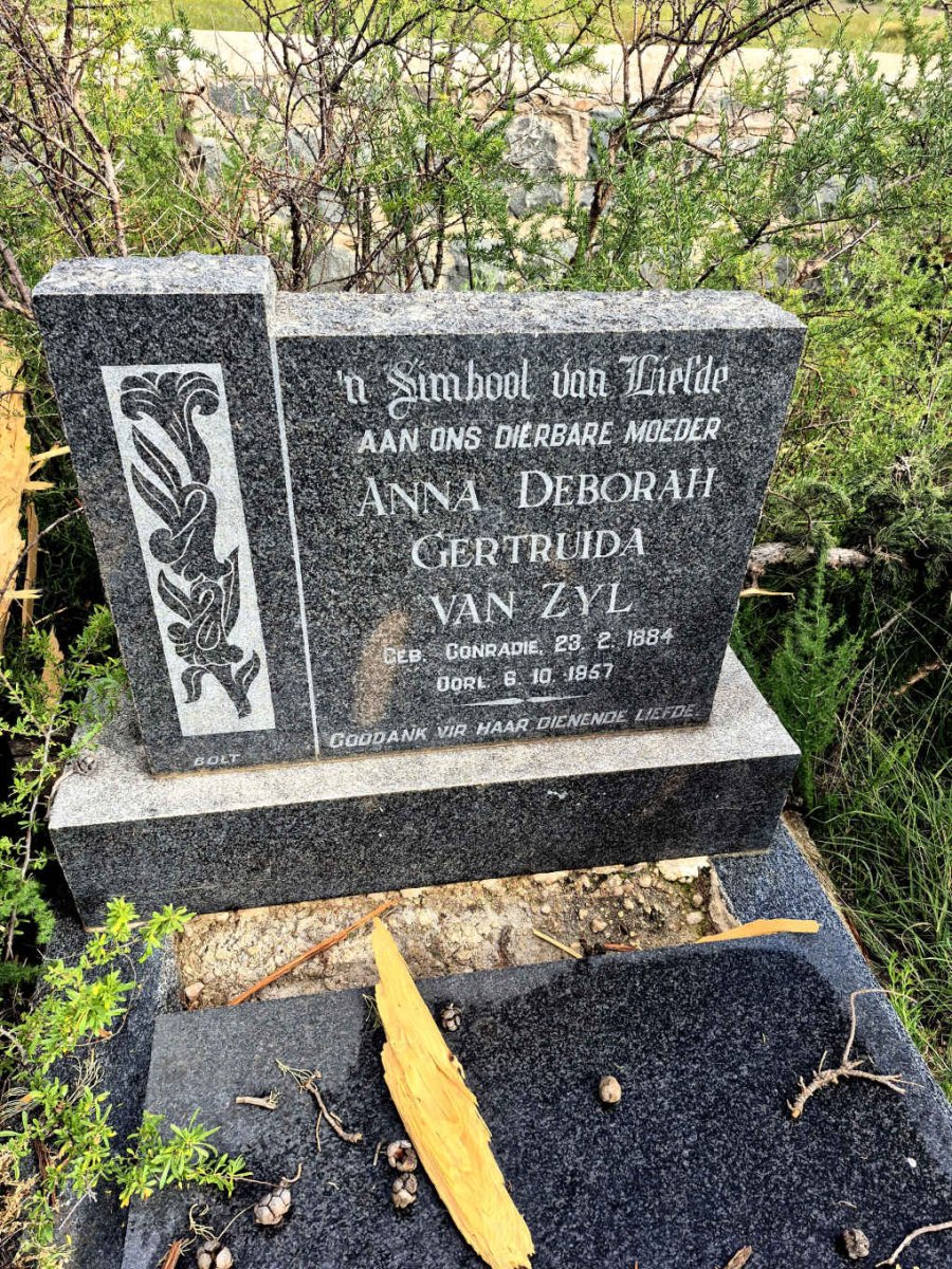 ZYL Anna Deborah Gertruida, van nee CONRADIE 1884-1957