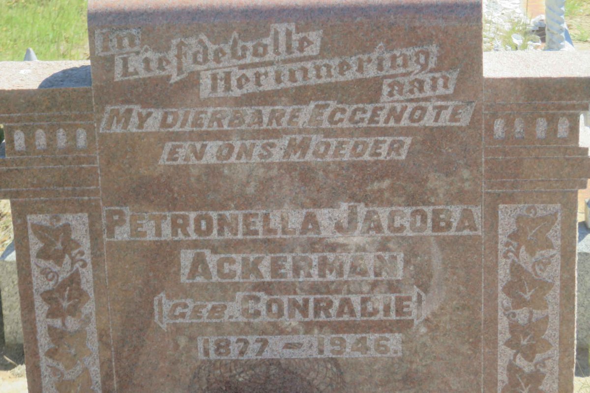 ACKERMAN Petronella Jacoba nee CONRADIE 1877-1946