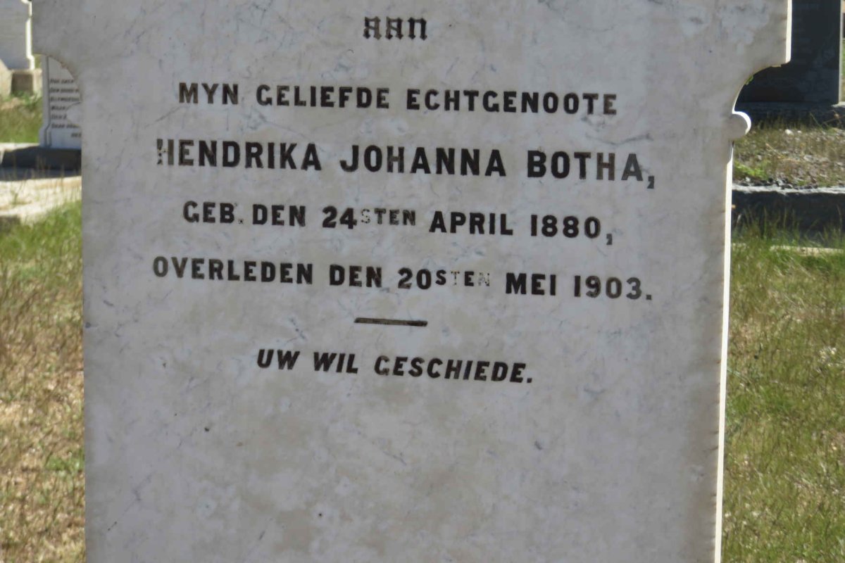 BOTHA Hendrika Johanna 1880-1903