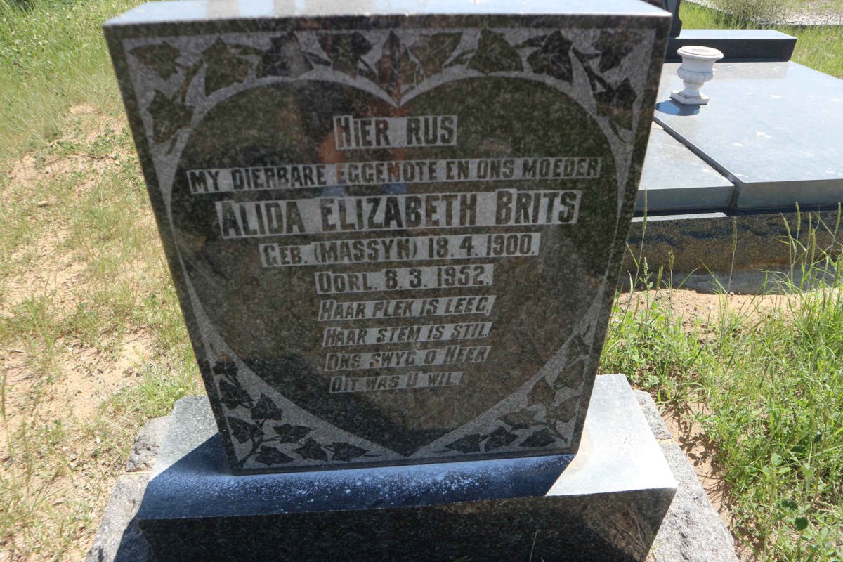 BRITS Alida Elizabeth nee MASSYN 1900-1952