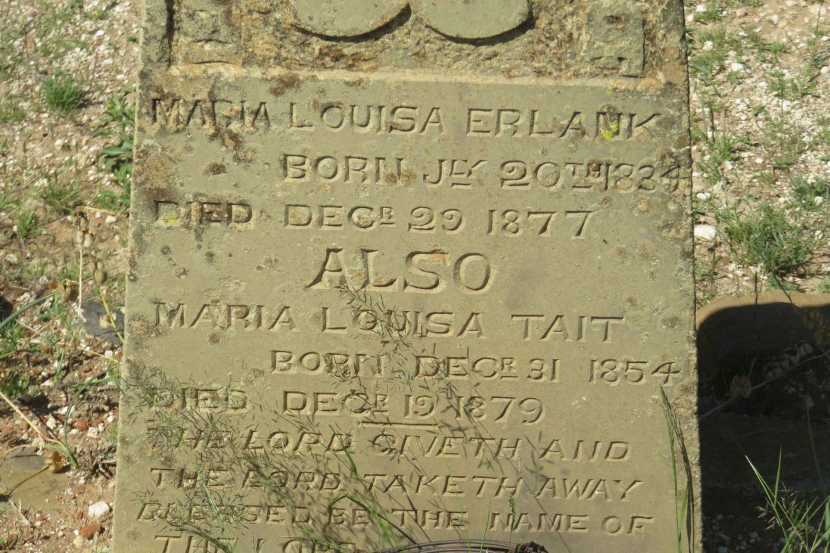 ERLANK Maria Louisa 1834-1877 :: TAIT Maria Louisa 1854-1879