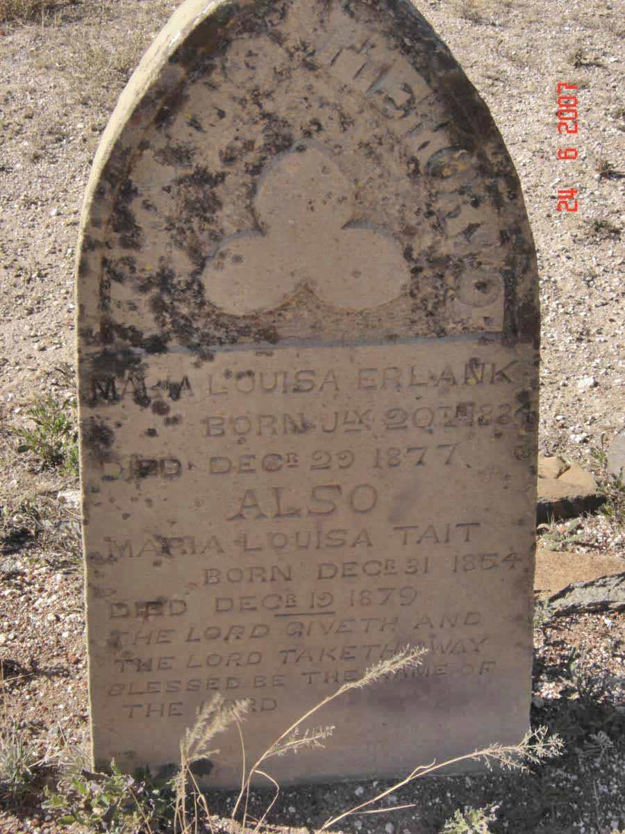 ERLANK Maria Louisa 1834-1877 :: TAIT Maria Louisa 1854-1879