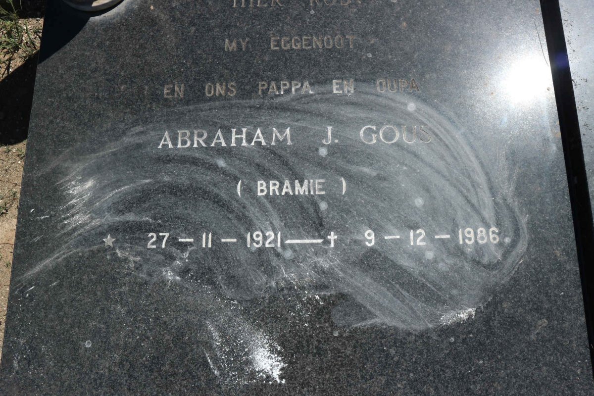 GOUS Abraham J. 1921-1986 &amp; Naomi F. 1927-
