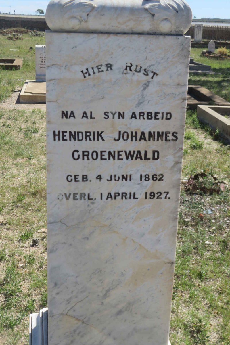 GROENEWALD Hendrik Johannes 1862-1927