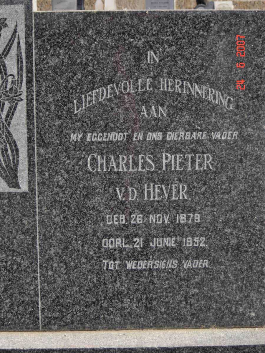 HEVER Charles Pieter, v.d. 1879-1952