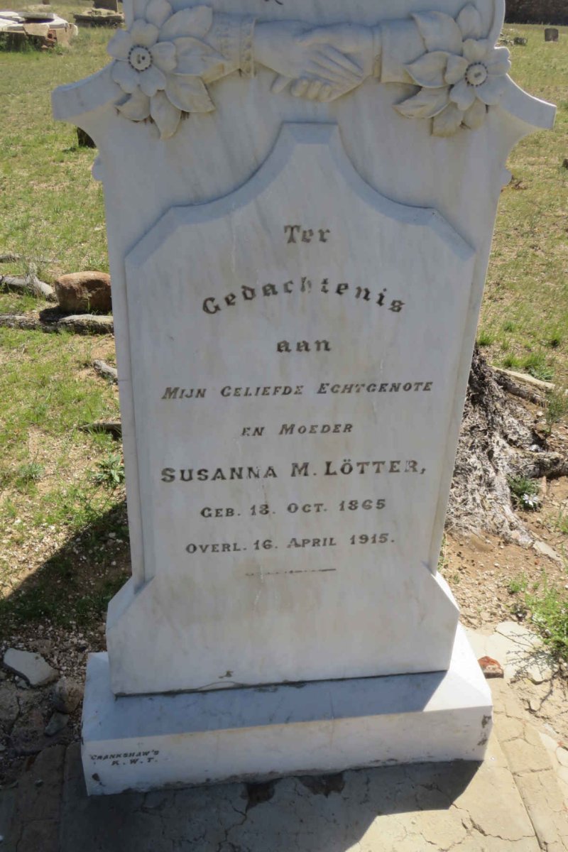 LOTTER Susanna M. 1865-1915