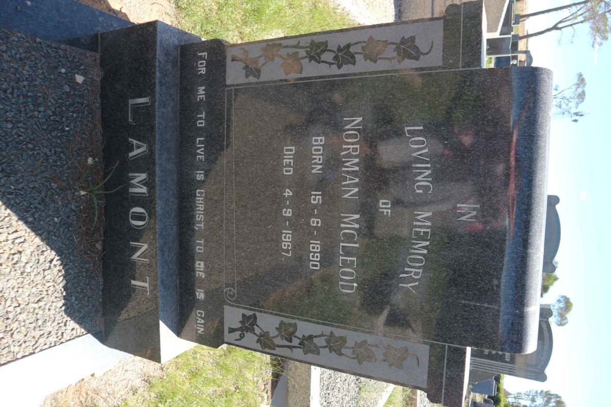 LAMONT Norman McLeod 1890-1967