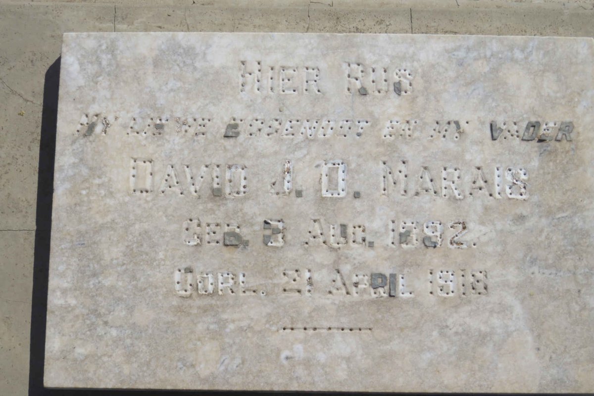 MARAIS David J.D. 1892-1918
