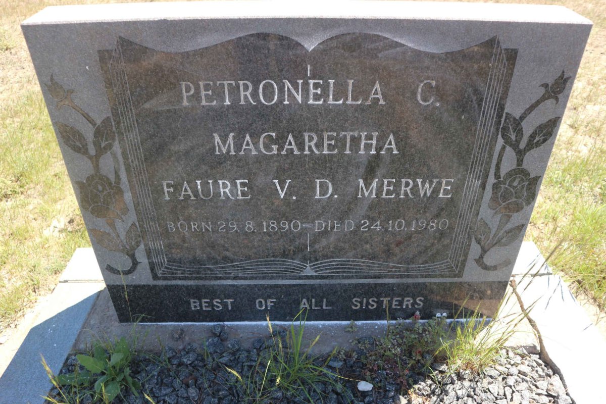 MERWE Petronella C. Magaretha Faure, v.d. 1890-1980