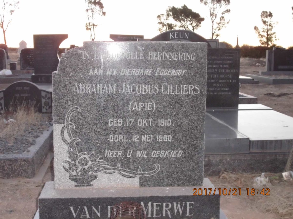 MERWE Abraham Jacobus Cilliers, van der 1910-1960