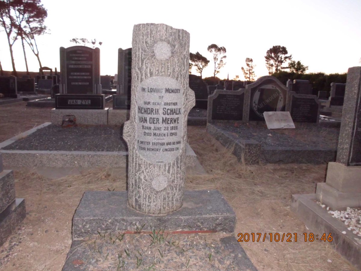 MERWE Hendrik Schalk, van der 1888-1949