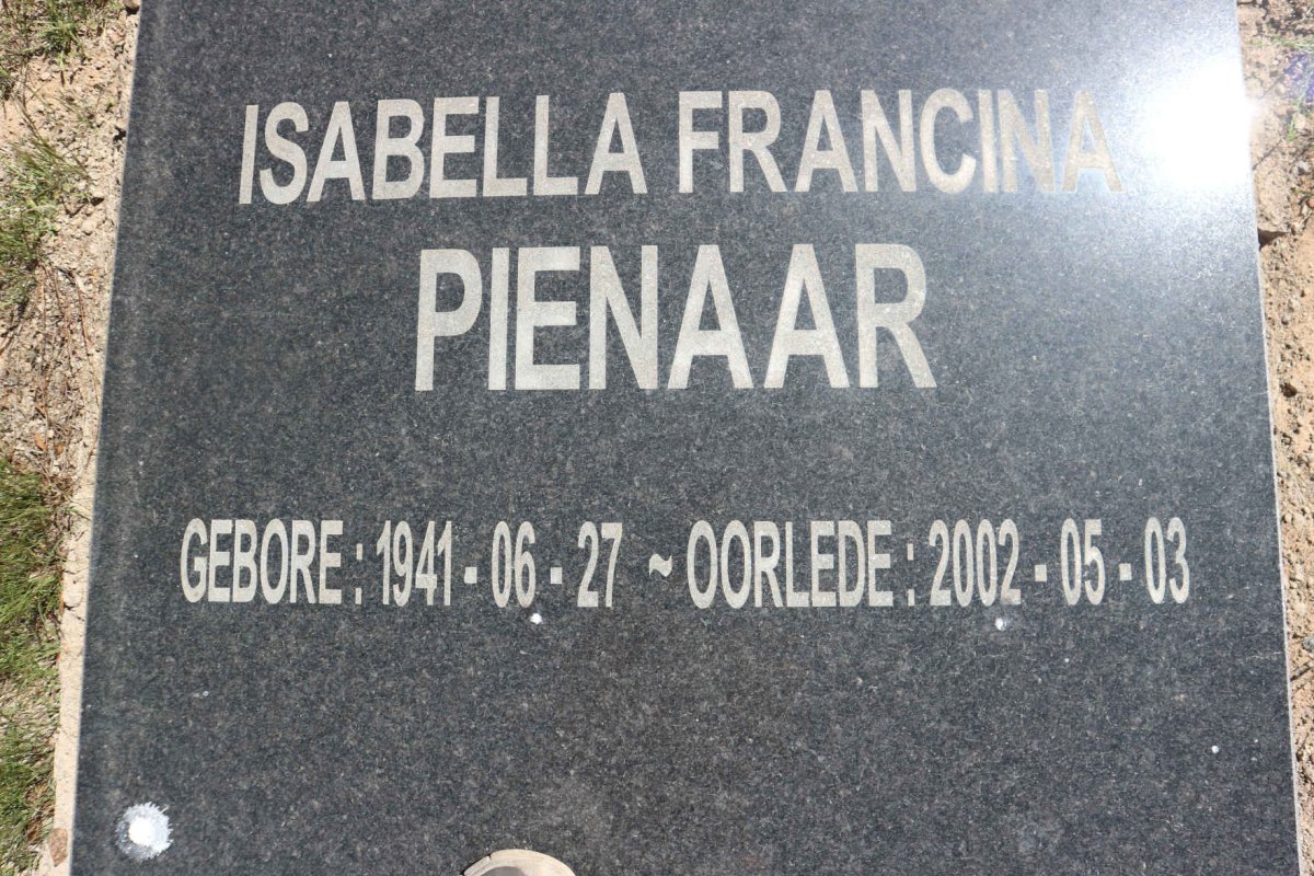 PIENAAR Isabella Francina 1941-2002