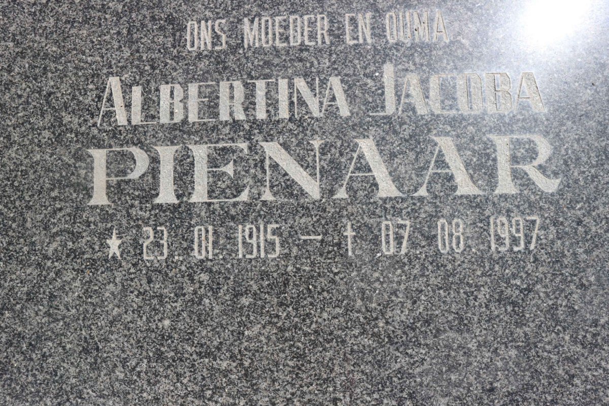 PIENAAR Albertina Jacoba 1915-1997